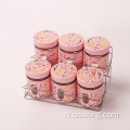 1000 ml 6-delige set glasopslag pot Keukenbussen Roze Rhyolite Hotel Wedding Buiten Glass Spice Jar Set
